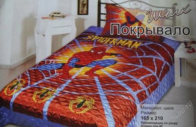 Лот: 2543774. Фото: 1. Покрывало из шелка Человек-паук... Постельные принадлежности