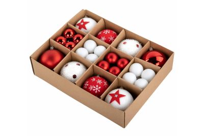Лот: 24771806. Фото: 1. Набор ёлочных шаров Hoff Red white. Гирлянды, шарики, новогодние аксессуары