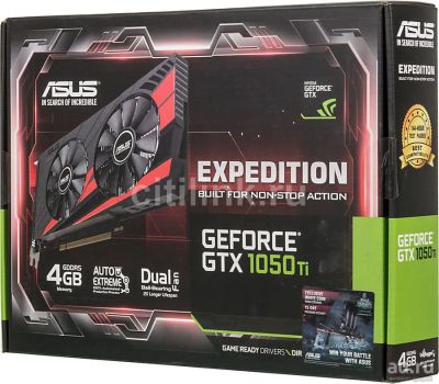 Лот: 10294190. Фото: 1. Видеокарта ASUS GeForce GTX 1050TI... Видеокарты