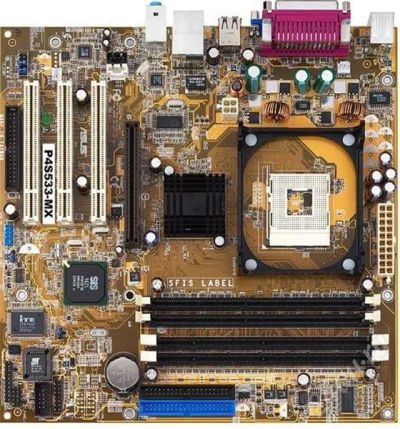 Лот: 391660. Фото: 1. Материнская плата Asus P4S533-MX... Материнские платы