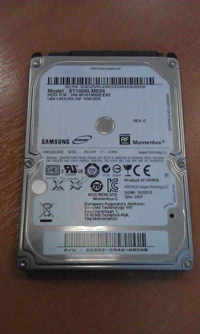 Лот: 6140330. Фото: 1. 1Тб Жесткий диск для ноутбука... Жёсткие диски (HDD)