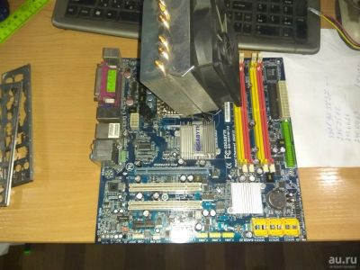 Лот: 9964557. Фото: 1. Мать + процессор Gigabyte Ga-q35m-s2... Материнские платы