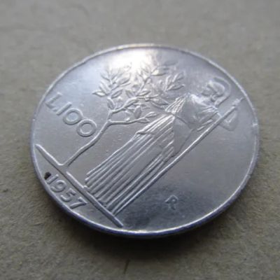 Лот: 20869403. Фото: 1. Монета 100 лир сто Италия 1957... Европа