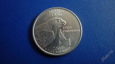 Лот: 1158888. Фото: 1. 25 центов квотер США Айдахо Орел... Россия после 1991 года