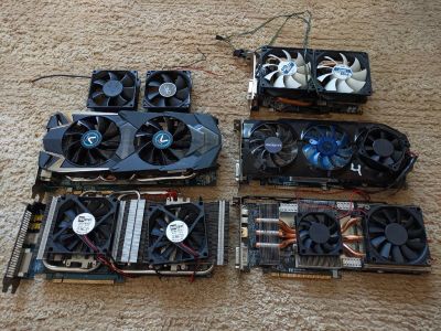 Лот: 17835453. Фото: 1. 5 видеокарт Radeon R9. Видеокарты