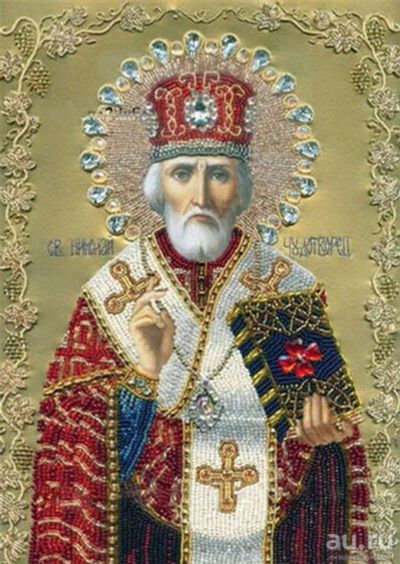Лот: 13621806. Фото: 1. Алмазная мозаика Икона Николай... Материалы для ручной работы