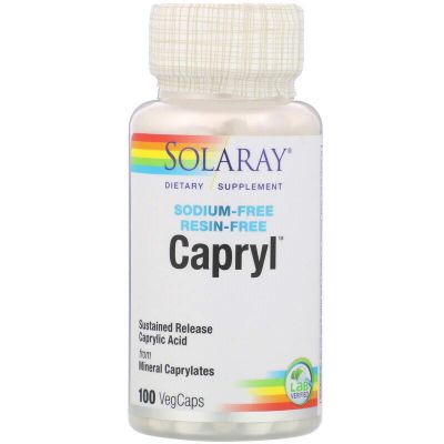 Лот: 14350318. Фото: 1. Solaray, Caprilic Acid (Каприловая... Спортивное питание, витамины