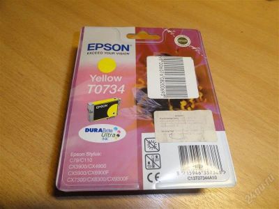Лот: 2085303. Фото: 1. Новый картридж EPSON T0734. Картриджи, расходные материалы