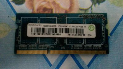 Лот: 5888325. Фото: 1. so dd3 на 4 GB 1600mhz. Оперативная память