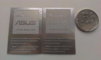 Лот: 3830811. Фото: 1. Наклейка Asus (серебряная). Наклейки декоративные