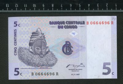 Лот: 10598795. Фото: 1. Конго 5 центов 1997г,(люкс). Африка