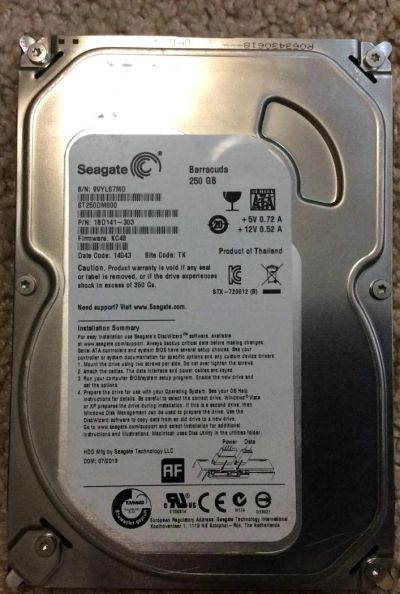Лот: 6648417. Фото: 1. HDD Seagate Barracuda 250GB ST250DM000. Жёсткие диски (HDD)