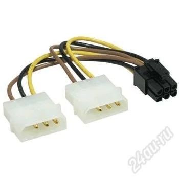 Лот: 9811933. Фото: 1. Переходник видеокарты с 2* 4-pin... Шлейфы, кабели, переходники