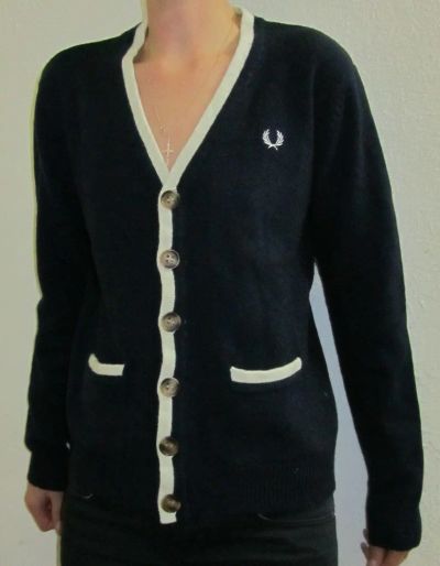 Лот: 3557494. Фото: 1. Кардиган Fred Perry темно-синий... Свитеры, толстовки, худи