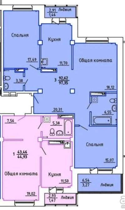 Лот: 12194337. Фото: 1. 3-к квартира, 96 м². Квартиры, студии