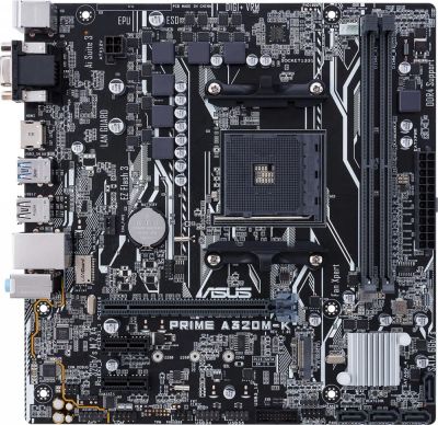 Лот: 16832102. Фото: 1. ASUS PRIME A320M-K (Поддержка... Материнские платы