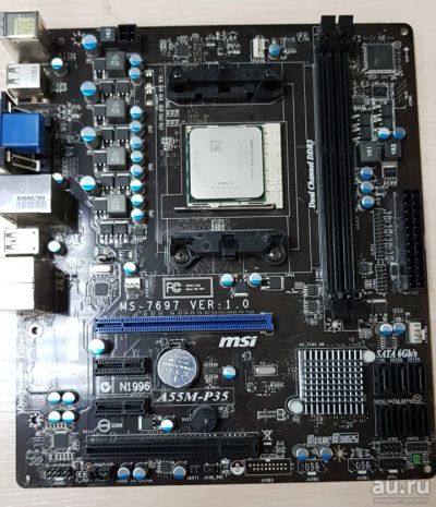 Лот: 14320305. Фото: 1. Материнская плата MSI A55M-P35... Материнские платы