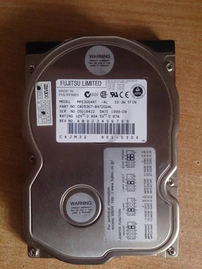 Лот: 7449282. Фото: 1. HDD Fujitsu MPE3064AT 6GB IDE. Жёсткие диски (HDD)