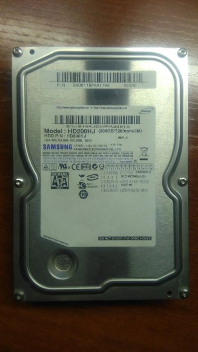 Лот: 13462240. Фото: 1. HDD Samsung HD200HJ. Жёсткие диски (HDD)