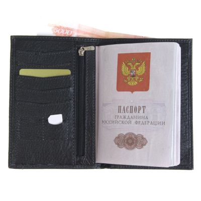 Лот: 9589226. Фото: 1. Обложка-портмоне из натуральной... Бумажники, кошельки, портмоне