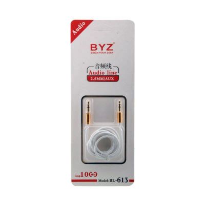 Лот: 22148181. Фото: 1. Кабель AUX BYZ BL-613 1м White. Шнуры, кабели, разъёмы