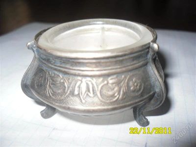 Лот: 1360773. Фото: 1. Солонка,мельхиор с ложечкой. Предметы интерьера и быта