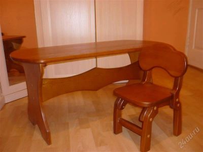 Лот: 899727. Фото: 1. деревянные столик и стульчик для... Столики, стулья, парты