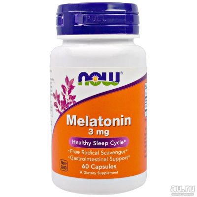 Лот: 13595365. Фото: 1. Now Foods, Melatonin, 3 mg, 60... Уход за телом