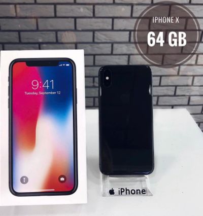 Лот: 12202742. Фото: 1. iPhone X 64Gb чёрный. б.у. Смартфоны