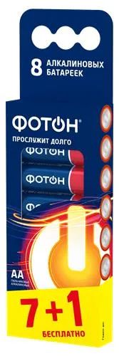 Лот: 24520125. Фото: 1. Батарейки Фотон АА/LR6, 8 шт... Батарейки, аккумуляторы, элементы питания