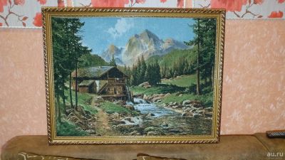 Лот: 17911155. Фото: 1. Картина гобелен Домик в Горах... Произведения
