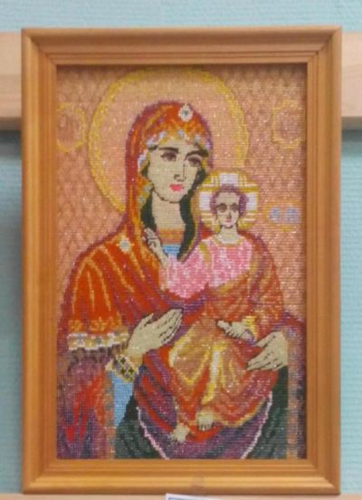 Лот: 4332613. Фото: 1. Смоленская Пр.Богородица картина... Вышивание