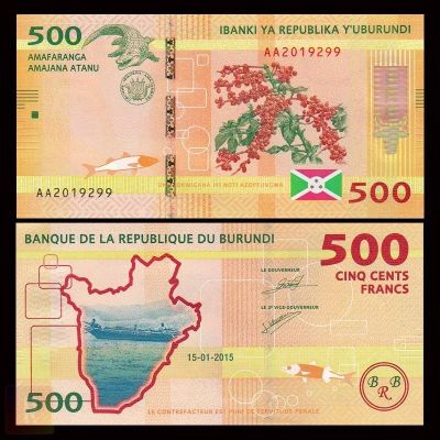 Лот: 9919237. Фото: 1. Бурунди 500 франков 2015 год UNC... Африка
