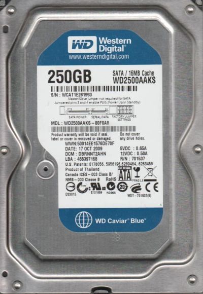 Лот: 4383796. Фото: 1. жесткий диск 250Gb SATA III Western... Жёсткие диски (HDD)