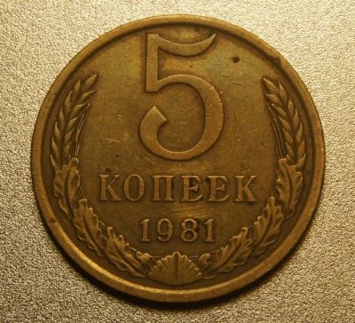 Лот: 9755075. Фото: 1. 5 копеек 1981 (d.K69). Россия и СССР 1917-1991 года