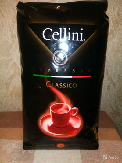 Лот: 10130127. Фото: 1. Кофе в зернах 1 кг Cellini Espresso... Чай, кофе, какао