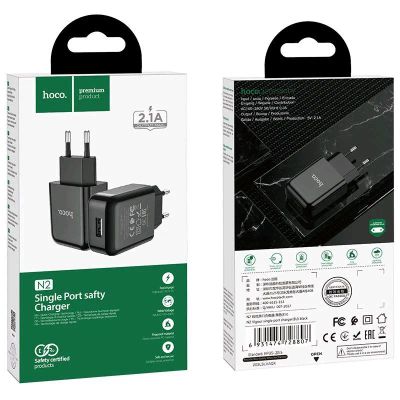 Лот: 22149697. Фото: 1. СЗУ HOCO N2 single USB port 2... Зарядные устройства, блоки питания, адаптеры сетевые для смартфонов