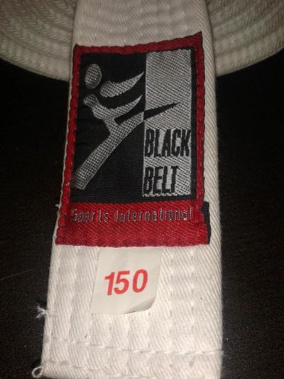 Лот: 9808586. Фото: 1. Пояс белый. Одежда для боевых искусств
