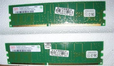 Лот: 1137243. Фото: 1. Hynix PC3200 DDR 256MB x 2. Оперативная память