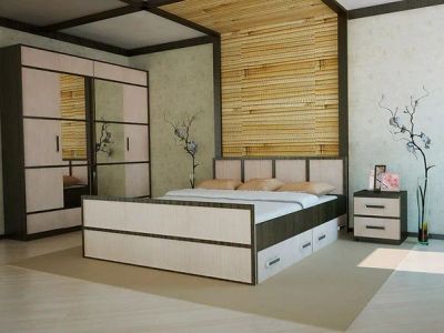 Лот: 10594370. Фото: 1. Кровать Сакура 1.4*2.0, (венге... Кровати