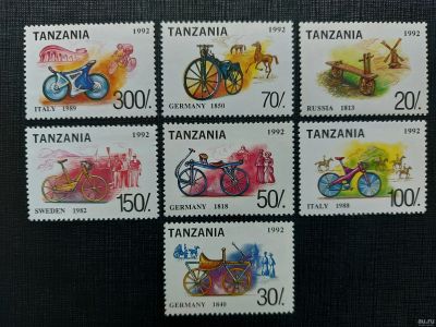 Лот: 16243932. Фото: 1. 1992. Танзания. История велосипеда... Марки
