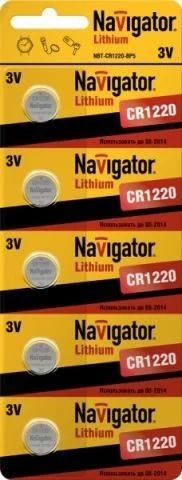 Лот: 17205344. Фото: 1. Батарейка Navigator 94778 CR1220... Батарейки, аккумуляторы, элементы питания
