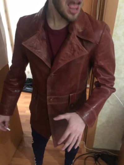Лот: 15612495. Фото: 1. Red Leather Jacket Кожаная куртка. Верхняя одежда