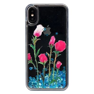 Лот: 12834076. Фото: 1. Чехол iPhone X/ XS Плавающие блестки... Чехлы, бамперы