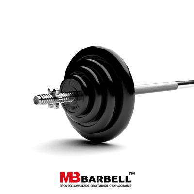 Лот: 22395185. Фото: 1. Штанга обрезиненная MB Barbell... Штанги, блины