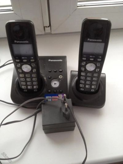 Лот: 5270196. Фото: 1. Радиотелефон " Panasonic" (2 трубки... DECT и радиотелефоны