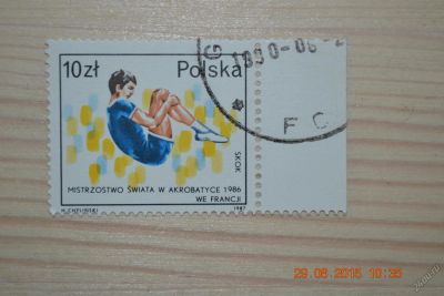 Лот: 5735028. Фото: 1. Марка Польши 1987г. Гимнастика. Марки