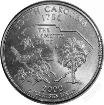 Лот: 1689779. Фото: 1. квотер сша south carolina 1788... Америка