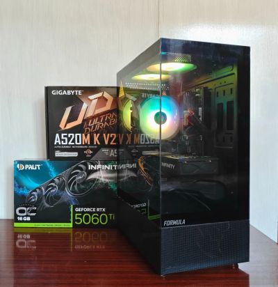 Лот: 25619665. Фото: 1. Игровой пк Ryzen 5600X/RTX 5060TI... Компьютеры в сборе