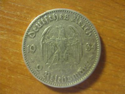 Лот: 11592356. Фото: 1. Германия 2 рейхсмарки 1934 года... Германия и Австрия